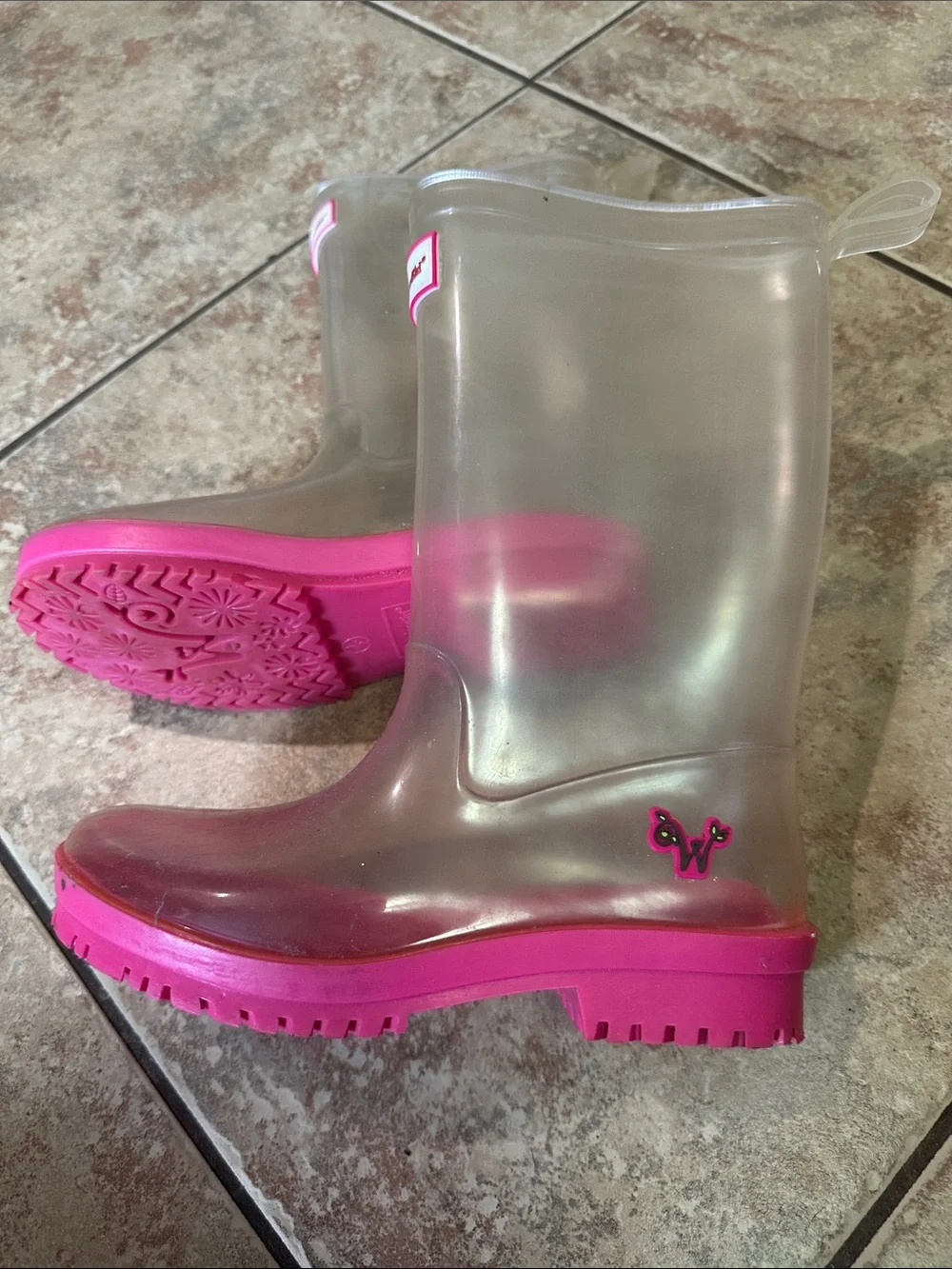American Girl Wellie Wishers clear Rain boots  Peek a Boo Wellies 1/2